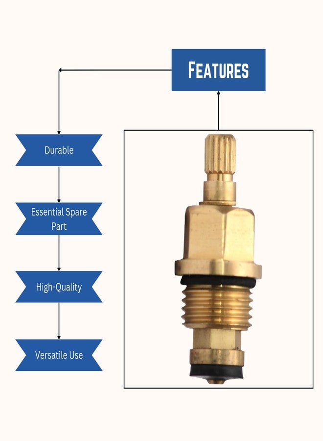 New Ware® Tap Spindle Replacement Disc for Jaguar Continental Type | Hot & Cold Faucet Valve | Jal Type Rising Spindle 15 mm | Bathroom & Kitchen Tap Spare - Image 3